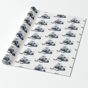 Papier Cadeau Illustration de motoneige