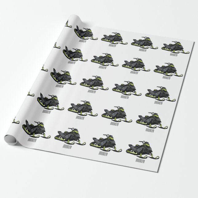Papier Cadeau Illustration de motoneige (Déroulé)
