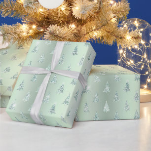 Papier Cadeau Illustration des arbres verts de Noël