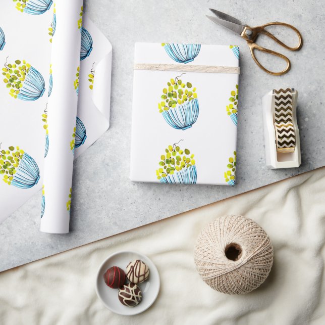 Papier Cadeau Illustration des fruits de l'aquarelle des raisins (Artisanat)