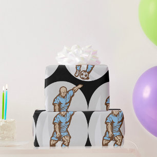 Papier Cadeau Illustration du joueur de football vintage Retro F