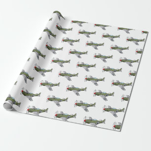 Papier Cadeau Illustration d'un avion militaire