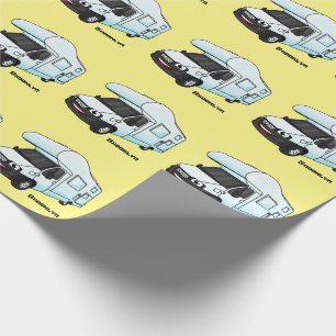 Papier Cadeau Illustration d'un campervan heureux