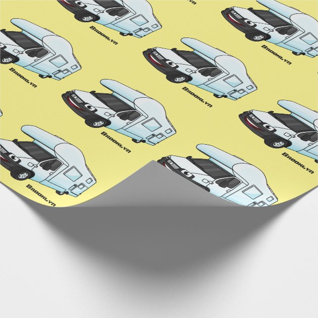 Papier Cadeau Illustration d'un campervan heureux (Coin)
