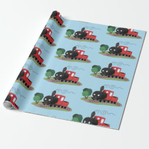 Papier Cadeau Illustration d'une locomotive à vapeur mûre