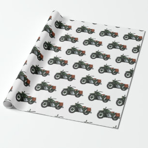 Papier Cadeau Illustration d'une moto de croiseur militaire
