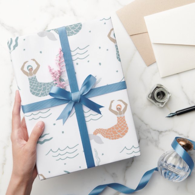 Papier Cadeau Illustration d'une sirène de danse personnalisée (Cadeaux)