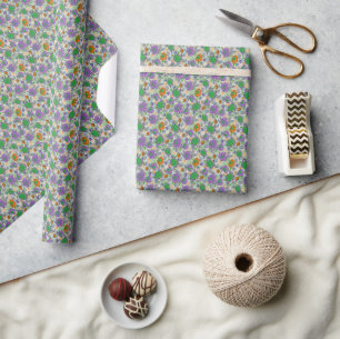 Papier Cadeau Illustration florale de pivoines pourpres et