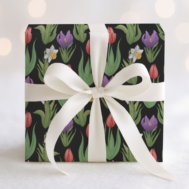Papier Cadeau Illustration florale des ampoules de printemps sur (Créateur téléchargé)