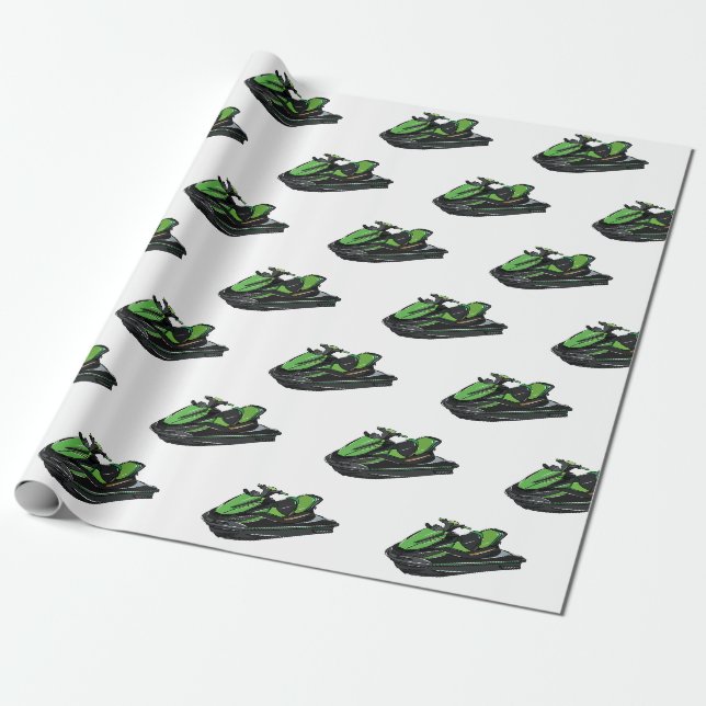 Papier Cadeau Illustration Jet ski (Déroulé)