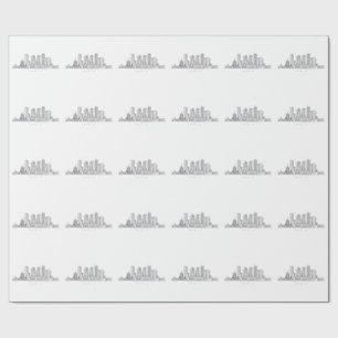 Papier Cadeau Illustration minimaliste de la skyline de Boston