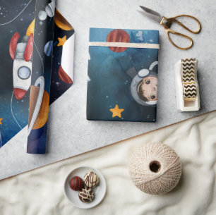 Papier Cadeau Illustration moderne de l'espace extra-atmosphériq