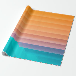 Papier Cadeau Illustration orange et turquoise