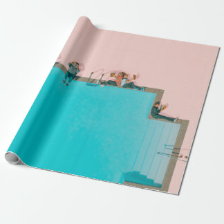 Papier Cadeau Illustration Personnes à côté du pool