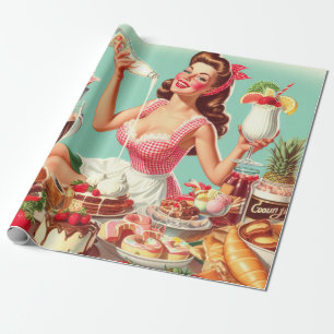 Papier Cadeau Illustration vintage de l'alimentation