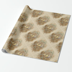 Papier Cadeau Illustration vintage de mésange bleue