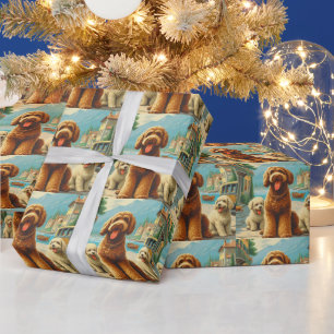 Papier Cadeau Illustration vintage Lagotto Romagnolo