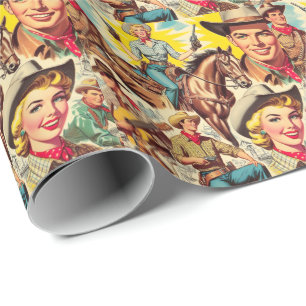 Papier Cadeau Illustration vintage Pays sans faille