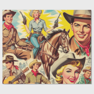 Papier Cadeau Illustration vintage Pays sans faille