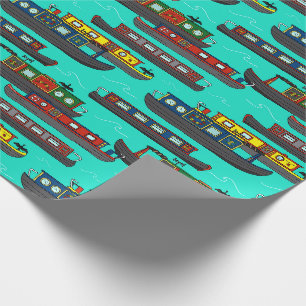 Papier Cadeau Illustrations des bateaux à canaux et des bateaux 