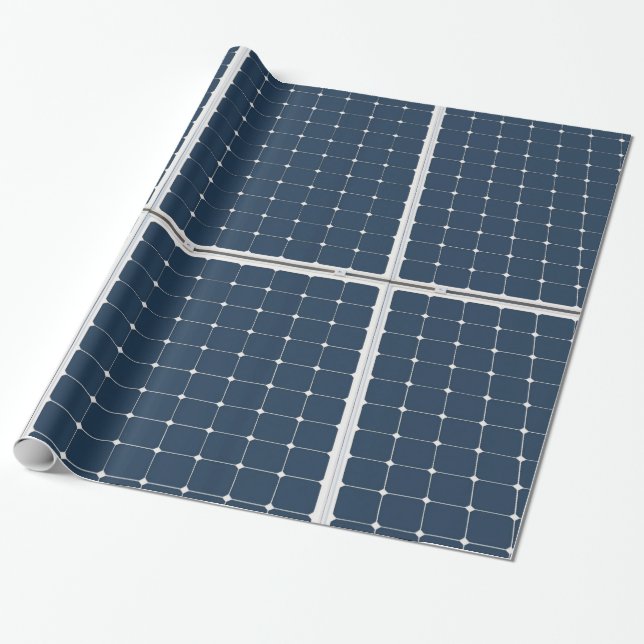 Papier Cadeau Image amusante d'un panneau solaire (Déroulé)