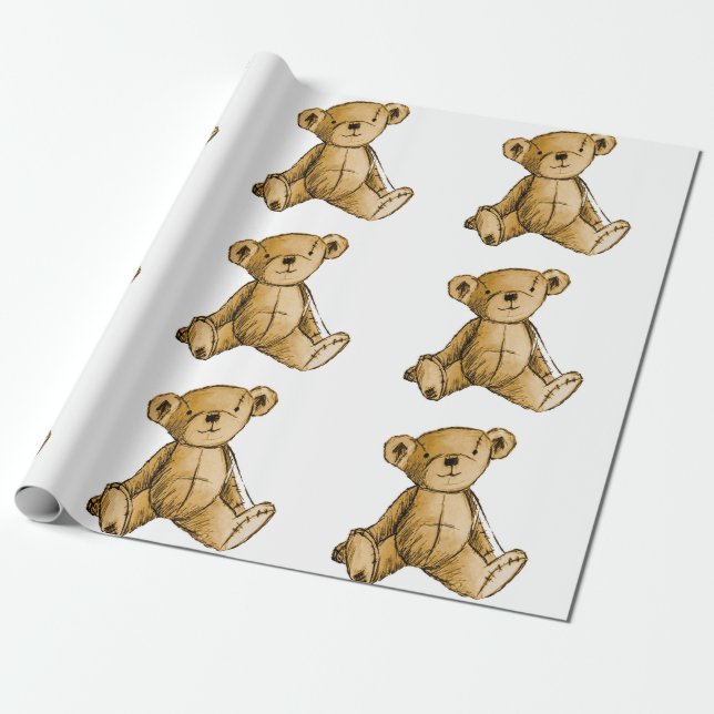 Papier Cadeau Image de l'ours en peluche pour le papier d'envelo (Déroulé)