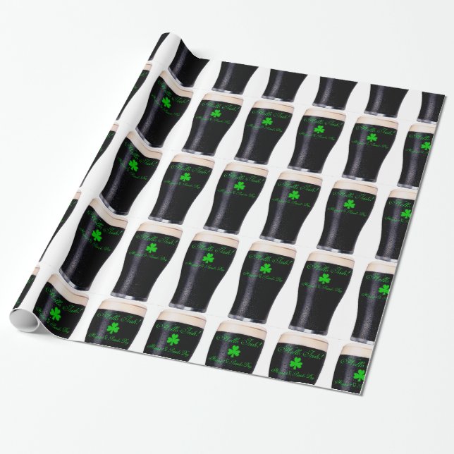 Papier Cadeau Image de pinte de Guinness pour papier d'emballage (Déroulé)