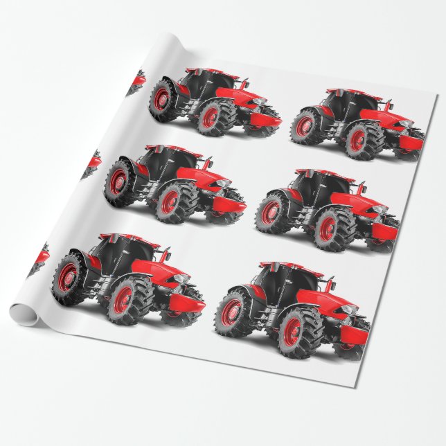Papier Cadeau Image du tracteur pour papier brillant (Déroulé)