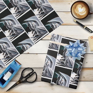 Papier Cadeau Imaginaire Auroras femme Dragon blanc