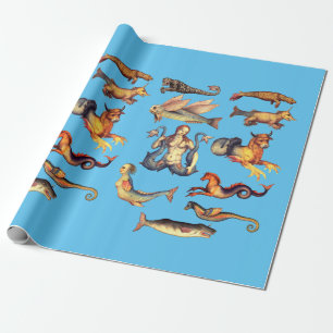 Papier Cadeau imaginaire Beasts Créatures marines monstres Art