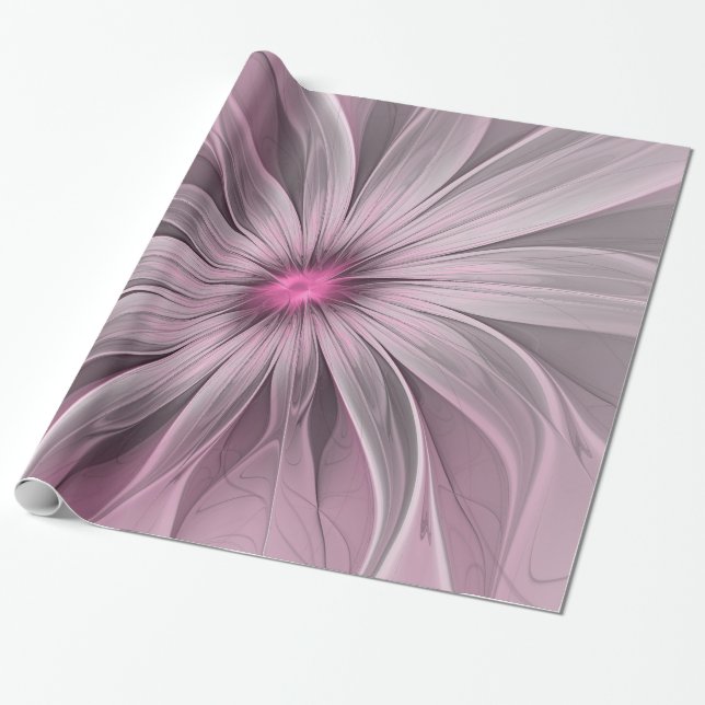 Papier Cadeau Imaginaire Fleur Plum Abstrait Flore Fractal Art (Déroulé)