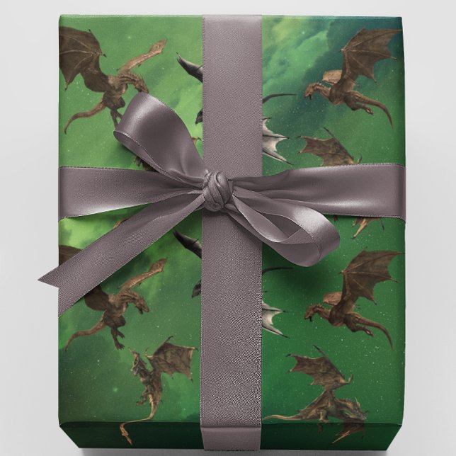 Papier Cadeau Imaginaire magique Serpent Dragon Flying Galaxy (Créateur téléchargé)