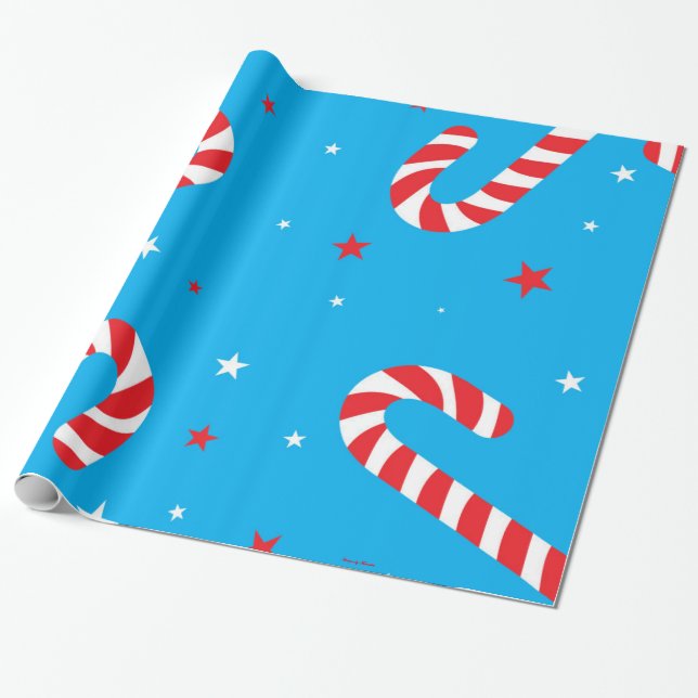 Papier Cadeau Impression bleue et Sucre de canne (Déroulé)