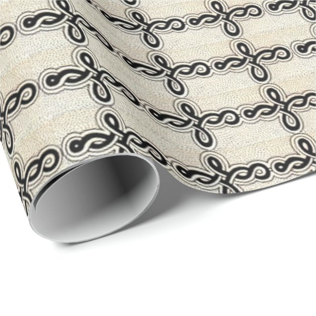 Papier Cadeau impression de courbes (Coin rond)