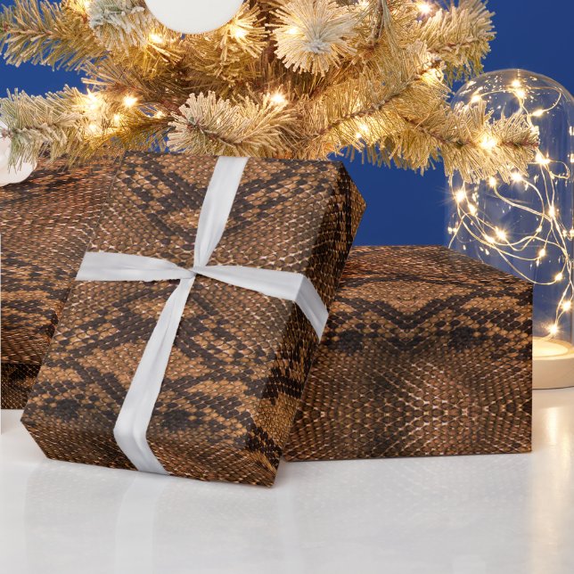 Papier Cadeau Impression de la peau de serpent Brown (Vacances)