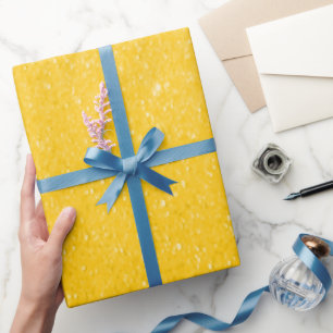 Papier Cadeau Impression de Parties scintillant jaune doux