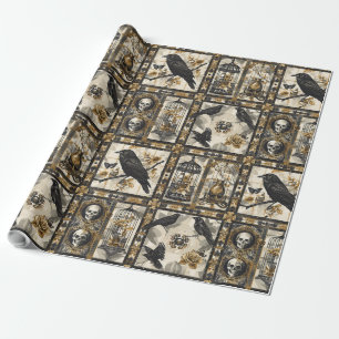 Papier Cadeau Impression de romance victorienne corbeau gothique