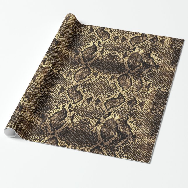 Papier Cadeau Impression de serpent Brown (Déroulé)