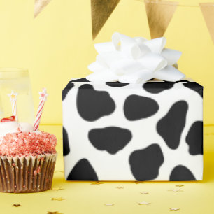 Papier Cadeau Impression de vache noire et blanche