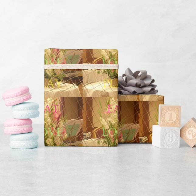Papier Cadeau Impression des fleurs reflétées (Baby Shower)