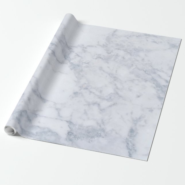 Papier Cadeau Impression en pierre de marbre blanc et gris (Déroulé)
