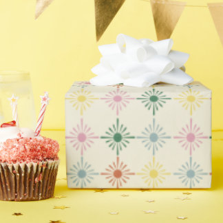 Papier Cadeau Impression florale géométrique en fleur rétro