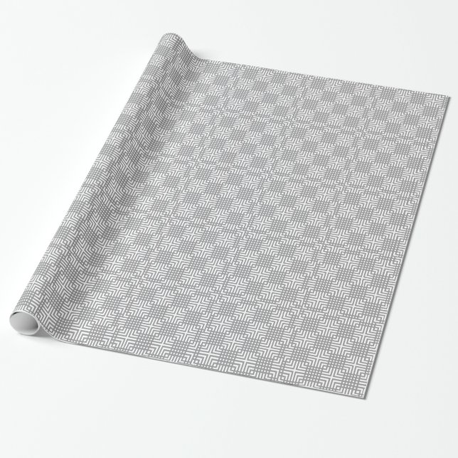 Papier Cadeau Impression Japonaise Gris Et Blanc (Déroulé)
