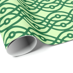 Papier Cadeau Impression kimono, vert clair et foncé