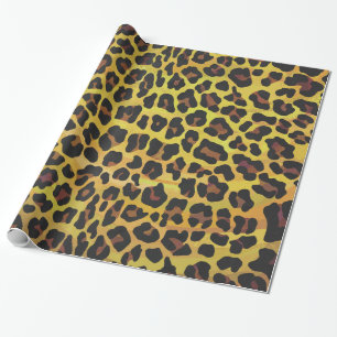 Papier Cadeau Impression léopard Brown et jaune