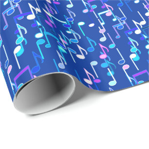 Papier Cadeau Impression musicale - indigo blue, multi