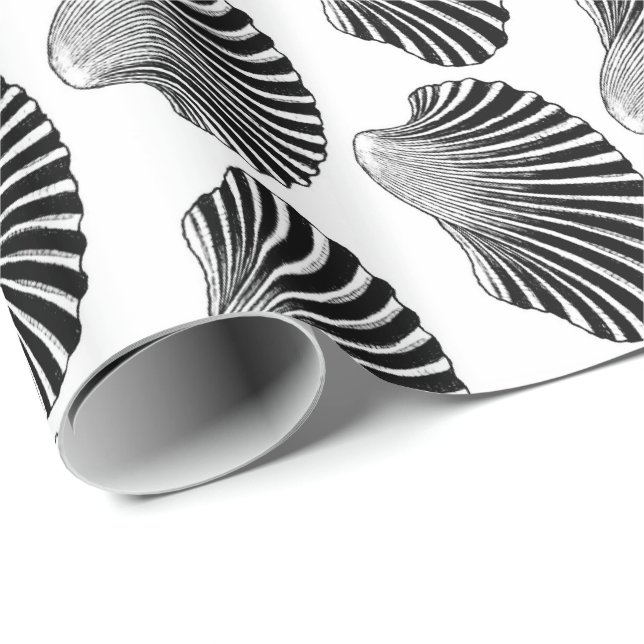 Papier Cadeau Impression, noir et blanc de l'enveloppe de la coq (Coin rond)