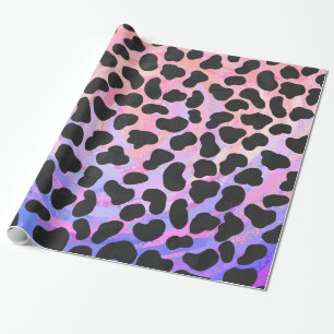 Papier Cadeau Impression noire et rose dalmate