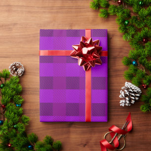 Papier Cadeau Impression Plaid Dans Purple Personnalisé