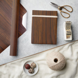 Papier Cadeau Impression texture en bois brun foncé